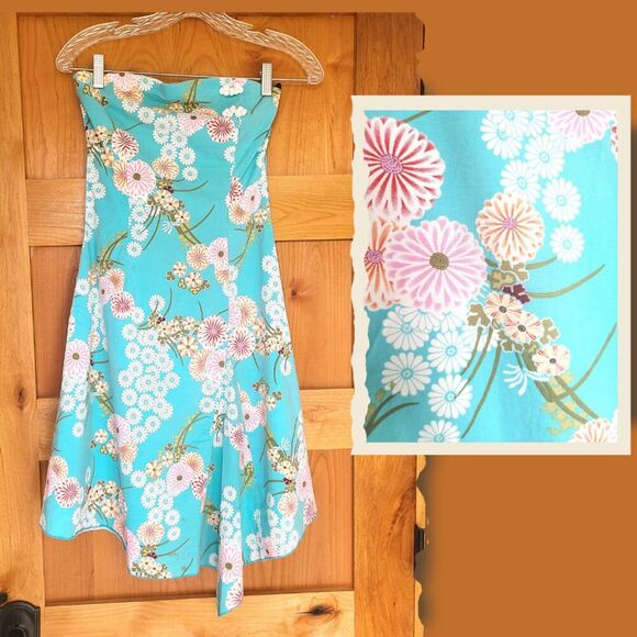 Vintage Final Touch Y2K Strapless Floral Sun Dress Resort Preppy Girly SMALL S - Picture 1 of 8